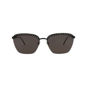 Alaia Square-Frame Metal Sunglasses Black Womens